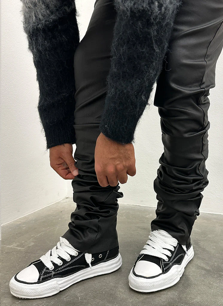 Vintage Stacked Wax Jeans - Black - Image 8