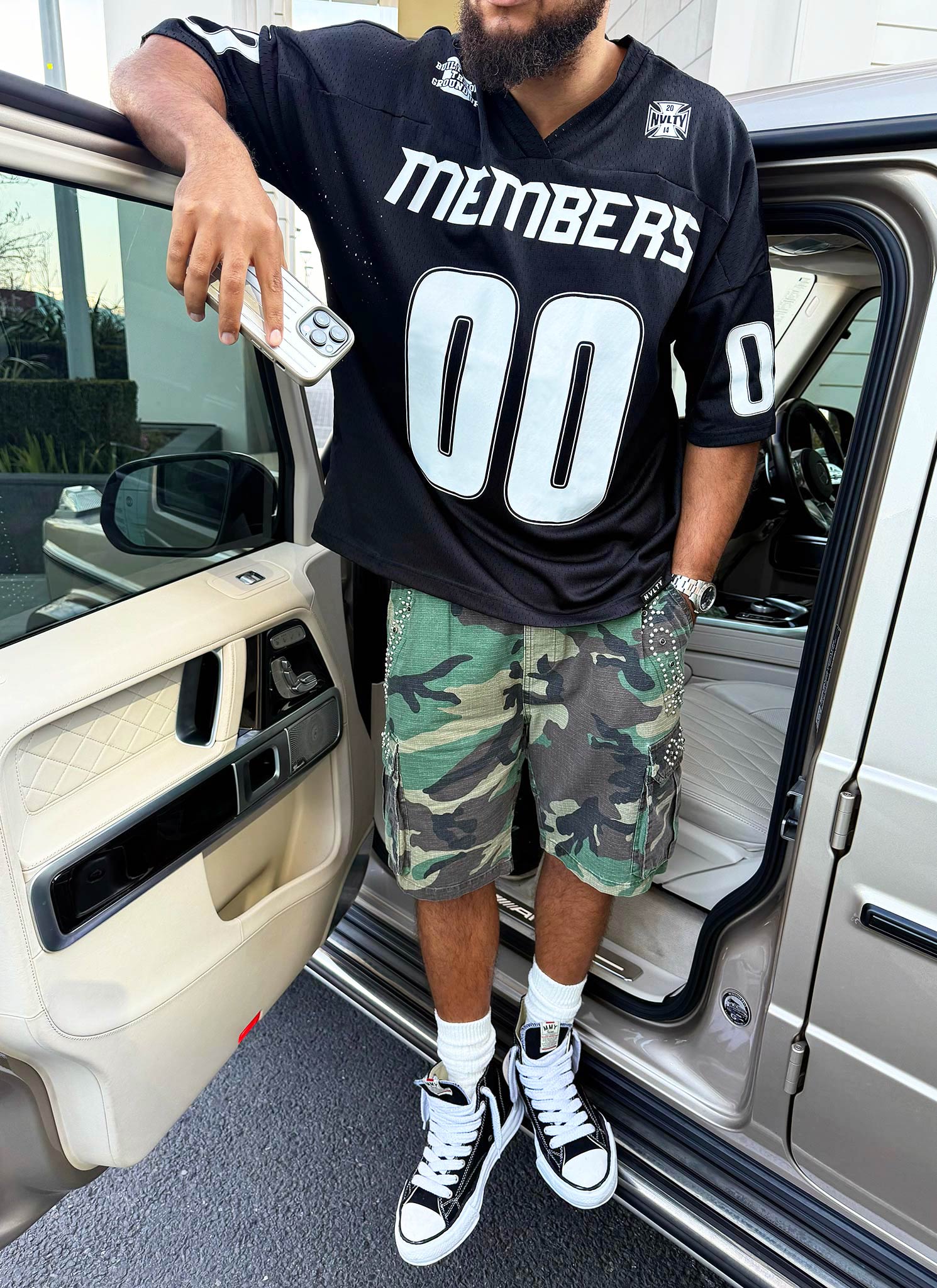 Vintage Studded Cargo Shorts - Camo - Image 14