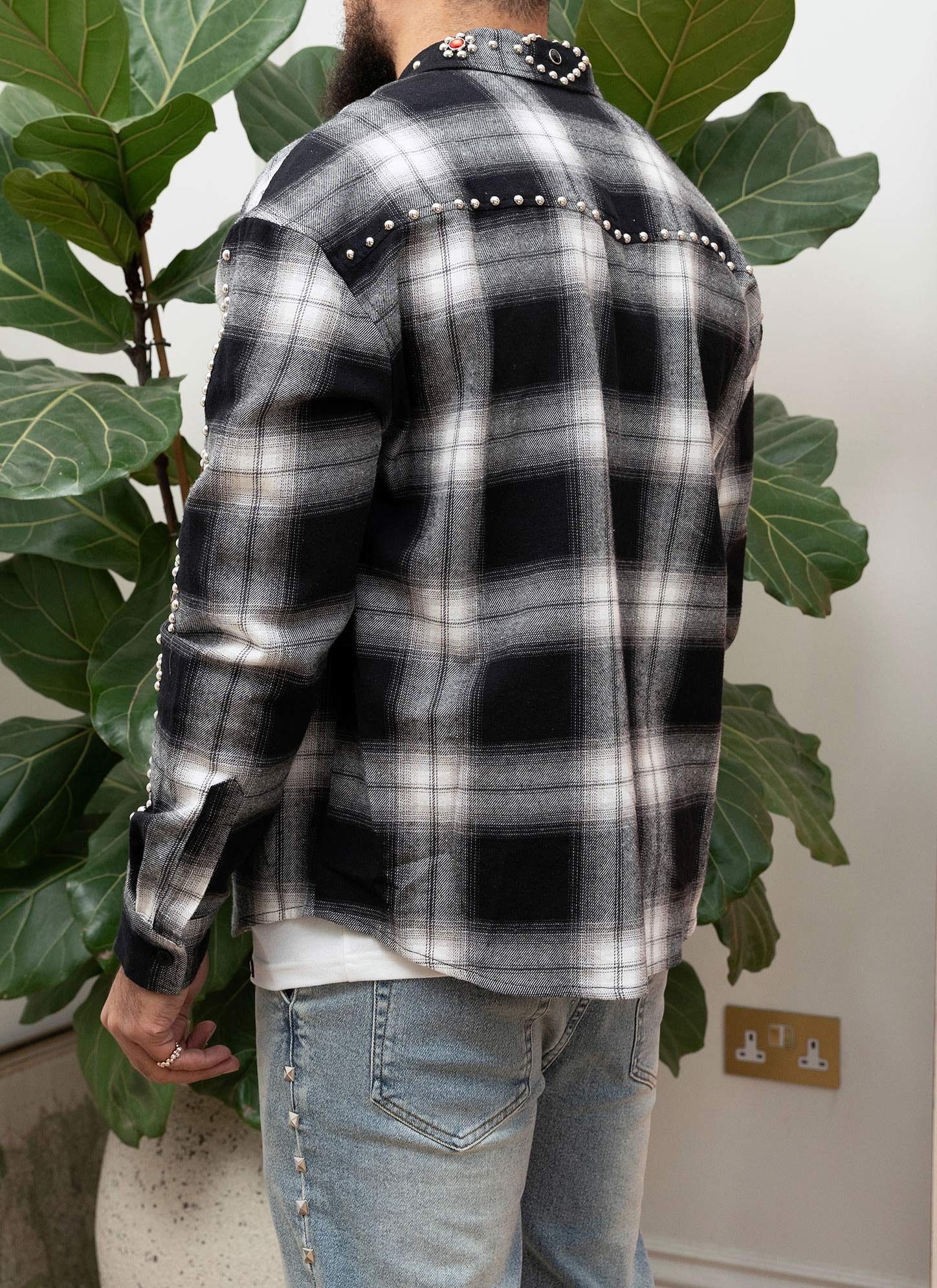 Vintage Studded Flannel - Black - Image 8