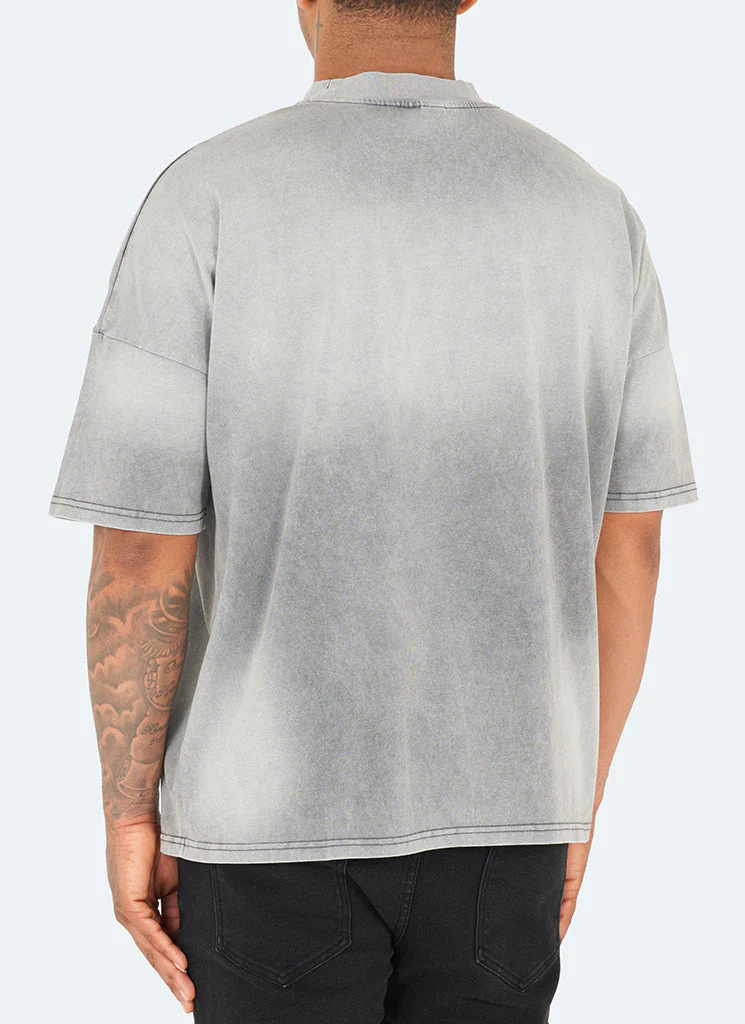 Vintage Sunfaded Drop Shoulder T-Shirt - Grey - Image 2