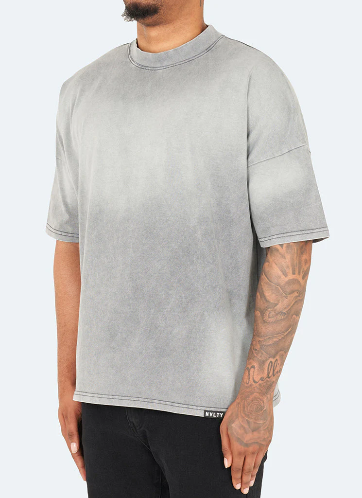 Vintage Sunfaded Drop Shoulder T-Shirt - Grey - Image 4