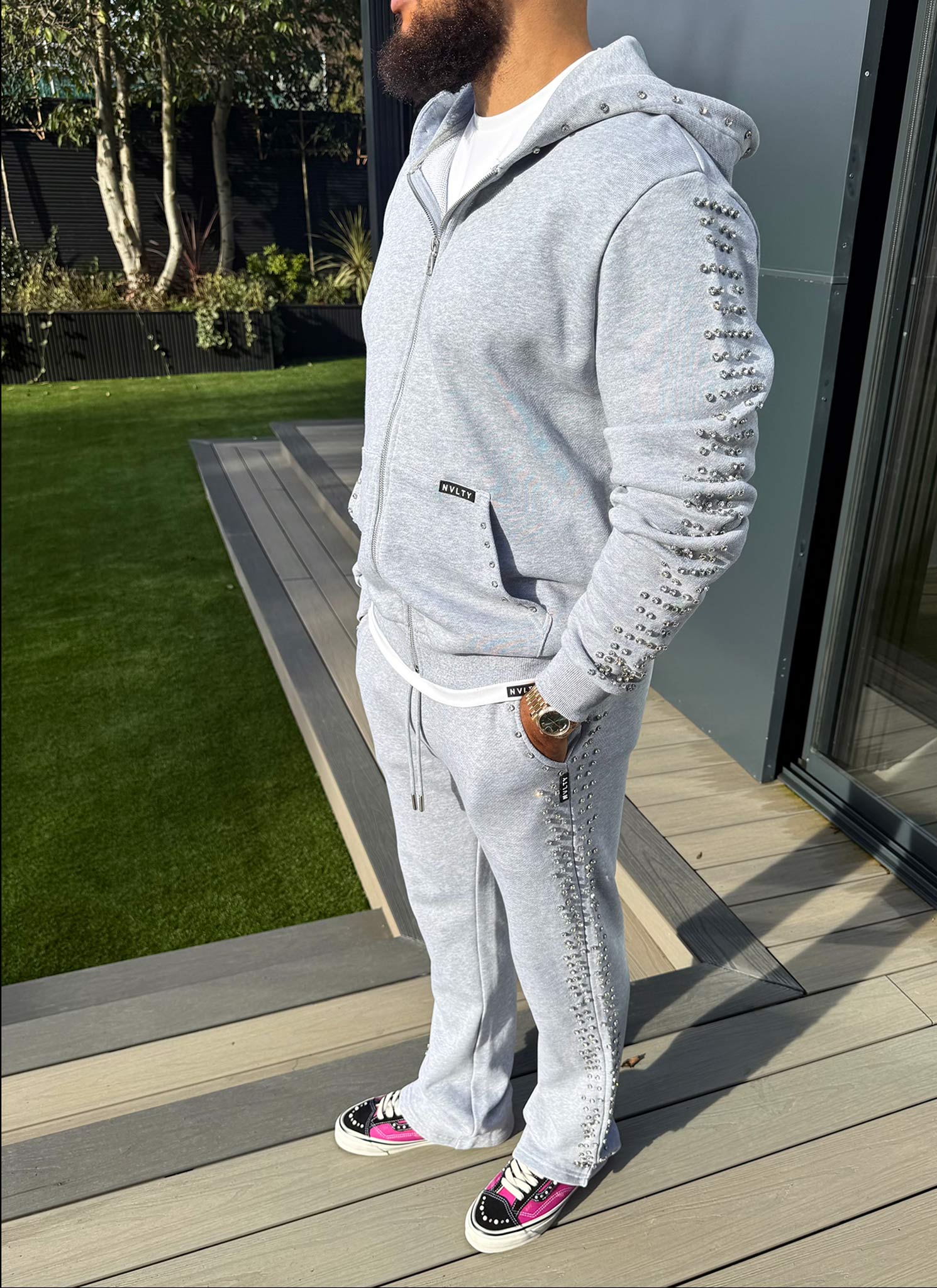 Vintage VVS Flare Joggers - Grey - Image 4