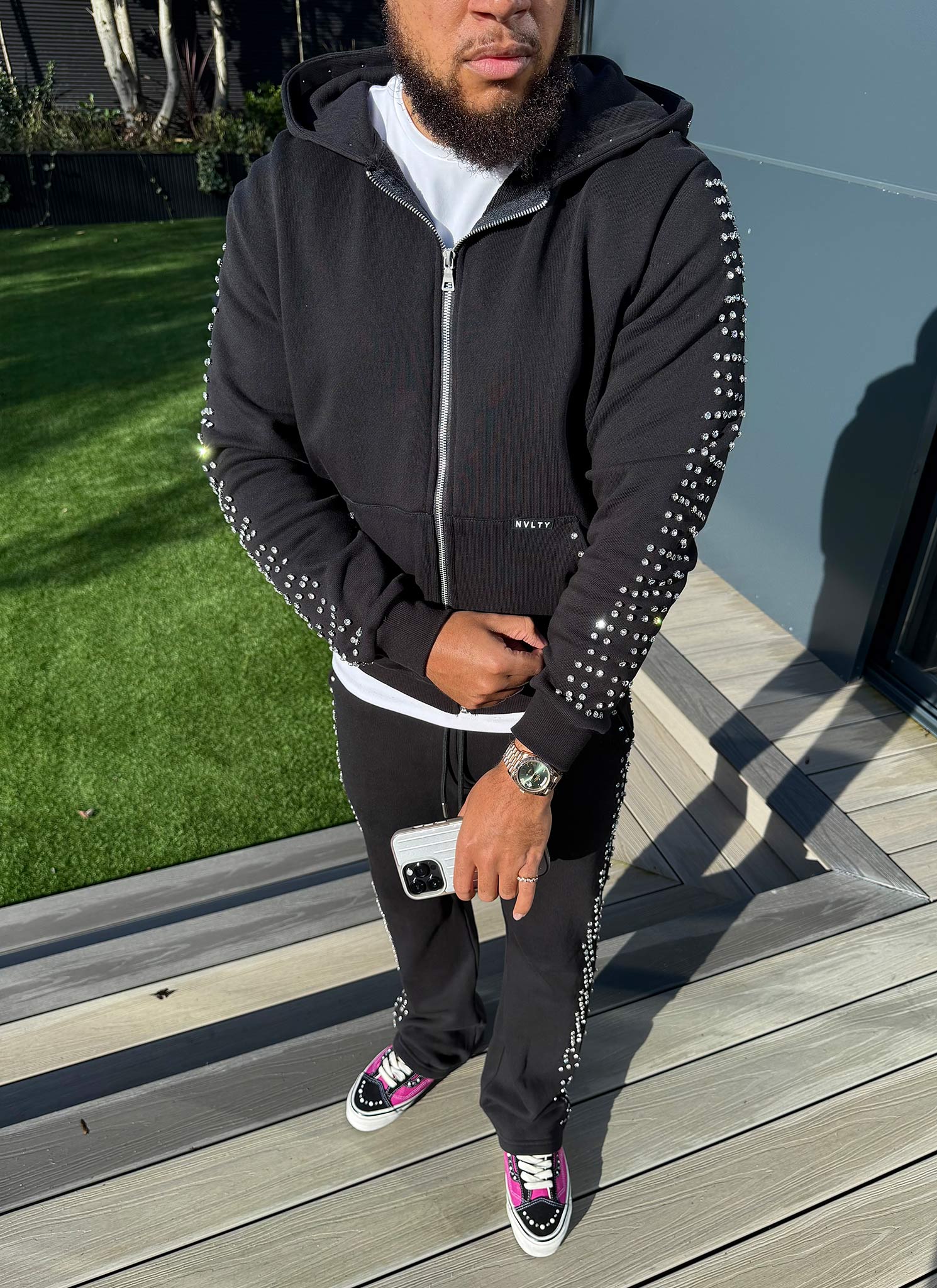 Vintage VVS Zip Hoodie - Black - Image 8