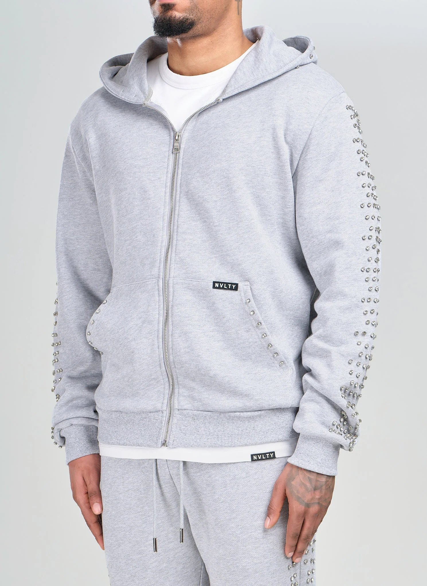Vintage VVS Zip Hoodie - Grey - Image 3
