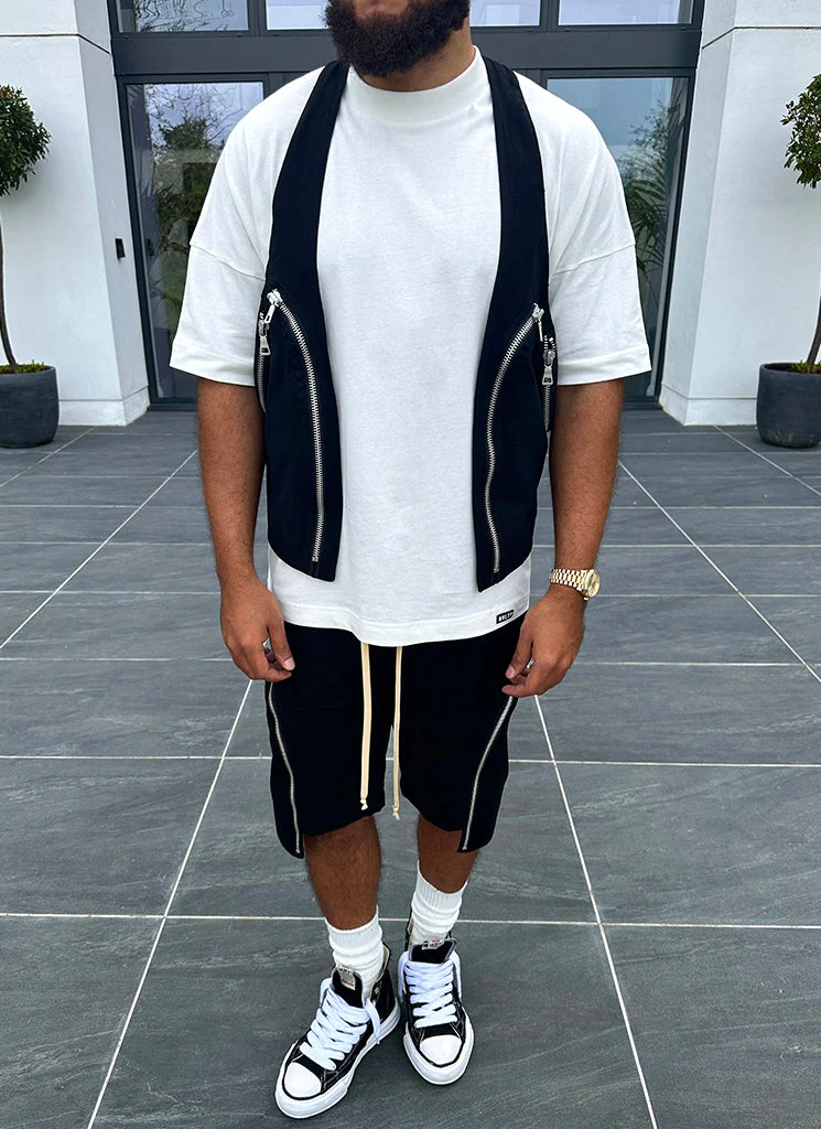Vintage Zipper Cargo Shorts - Black - Image 5
