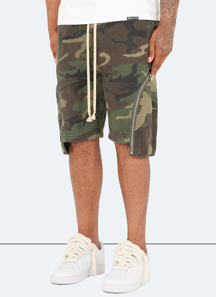Vintage Zipper Cargo Shorts - Camo - Image 2