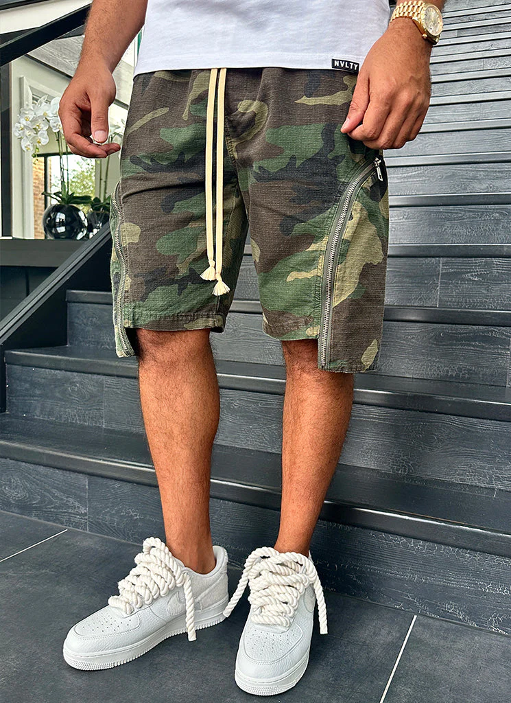 Vintage Zipper Cargo Shorts - Camo - Image 3